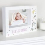 Personalised Baby Unicorn Design 7x5 Landscape White Plastic Box Photo Frame - Image 4