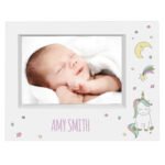 Personalised Baby Unicorn Design 7x5 Landscape White Plastic Box Photo Frame - Image 6
