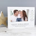 Personalised Family Heart Motif 7x5 Landscape White Plastic Box Photo Frame - Image 2