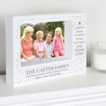 Personalised Family Heart Motif 7x5 Landscape White Plastic Box Photo Frame - Image 3