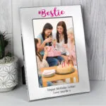 Personalised '#Bestie' 4x6 Portrait Silver Aluminium Photo Frame