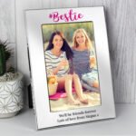 Personalised '#Bestie' 4x6 Portrait Silver Aluminium Photo Frame - Image 3