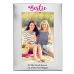 Personalised '#Bestie' 4x6 Portrait Silver Aluminium Photo Frame - Image 4