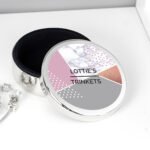 Personalised Geometric Design Round Silver Nickel Plated Trinket Box - Image 2
