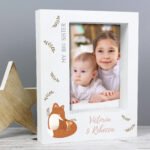 Personalised Mummy & Me Fox Motif 5×7 Portrait White Plastic Box Photo Frame
