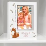 Personalised Mummy & Me Fox Motif 5×7 Portrait White Plastic Box Photo Frame - Image 3