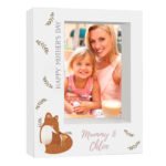 Personalised Mummy & Me Fox Motif 5×7 Portrait White Plastic Box Photo Frame - Image 5