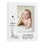 Personalised 'Love You To The Moon & Back' Baby 5x7 Portrait White Plastic Box Photo Frame - Image 3