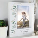 Personalised Botanical Design 5×7 Portrait White Plastic Box Photo Frame