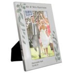 Personalised Botanical Design 4×6 Portrait Silver Aluminium Photo Frame - Image 4