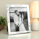 Personalised Any Message Botanical Design 8x10 Portrait Silver Aluminium Photo Frame - Image 2