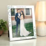 Personalised Any Message Botanical Design 8x10 Portrait Silver Aluminium Photo Frame - Image 3