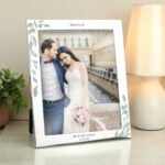 Personalised Any Message Botanical Design 8x10 Portrait Silver Aluminium Photo Frame - Image 4
