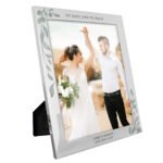 Personalised Any Message Botanical Design 8x10 Portrait Silver Aluminium Photo Frame - Image 5