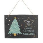 Personalised Christmas Chalk Countdown Large Hanging Slate Sign - Image 4