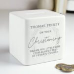 Personalised 'On Your Christening' Ceramic Square Money Box - Image 3