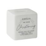 Personalised 'On Your Christening' Ceramic Square Money Box - Image 5