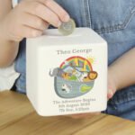 Personalised Noah's Ark Design Ceramic Square Money Box - Image 2
