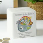 Personalised Noah's Ark Design Ceramic Square Money Box - Image 4