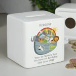 Personalised Noah's Ark Design Ceramic Square Money Box - Image 6