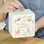Personalised Woodland Animals Design Ceramic Square Money Box - Image 2