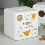 Personalised Scandi Safari Animals Design Ceramic Square Money Box - Image 4