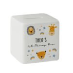 Personalised Scandi Safari Animals Design Ceramic Square Money Box - Image 6