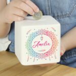 Personalised Name Only Dreamcatcher Design Ceramic Square Money Box - Image 2