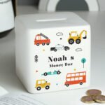Personalised Various Vehicles Design Ceramic Square Money Box