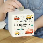 Personalised Various Vehicles Design Ceramic Square Money Box - Image 2