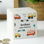 Personalised Various Vehicles Design Ceramic Square Money Box - Image 3