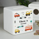 Personalised Various Vehicles Design Ceramic Square Money Box - Image 4