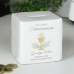 Personalised 'First Holy Communion' Ceramic Square Money Box