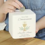 Personalised 'First Holy Communion' Ceramic Square Money Box - Image 2