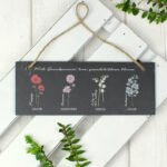 Personalised Flower of The Month Design Hanging Slate Plaque - Image 3