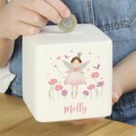 Personalised Children's Fairy Princess Design Ceramic Square Money Box - Image 2
