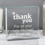 Personalised 'Thank you' Star Motif Crystal Glass Token