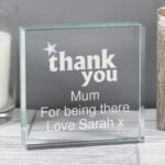 Personalised 'Thank you' Star Motif Crystal Glass Token - Image 2