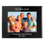 Personalised Any Message 7x5 Landscape Black Glass Photo Frame - Image 4