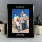 Personalised Any Message 5x7 Portrait Black Glass Photo Frame - Image 3