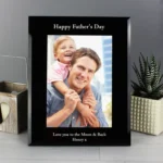Personalised Any Message 5x7 Portrait Black Glass Photo Frame - Image 3