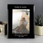 Personalised Any Message 5x7 Portrait Black Glass Photo Frame - Image 4