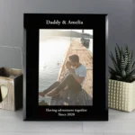 Personalised Any Message 5x7 Portrait Black Glass Photo Frame - Image 4
