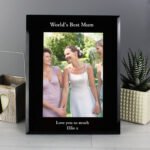 Personalised Any Message 5x7 Portrait Black Glass Photo Frame - Image 6