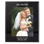 Personalised Any Message 5x7 Portrait Black Glass Photo Frame - Image 7