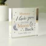 Personalised 'I Love You To The Moon & Back' Crystal Glass Token