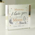 Personalised 'I Love You To The Moon & Back' Crystal Glass Token
