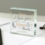 Personalised 'I Love You To The Moon & Back' Crystal Glass Token - Image 3