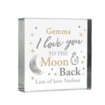 Personalised 'I Love You To The Moon & Back' Crystal Glass Token - Image 5