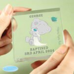 Personalised Tiny Tatty Teddy Holding Blanket Crystal Glass Token - Image 2